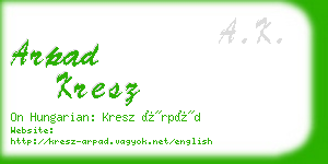 arpad kresz business card